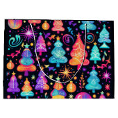 Neon Christmas Große Geschenktüte (Rückseite)