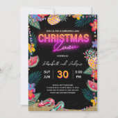 Neon Christmas Luau Party Einladung Card (Vorderseite)