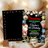 Neon Christmas Movie Night Kindergeburtstag Party Einladung