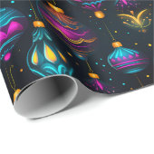 Neon Christmas Ornaments Geschenkpapier (Rolleneckpunkt)