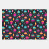 Neon Christmas Ornaments Geschenkpapier Set (Vorderseite 2)