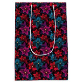 Neon Christmas Poinsettias Mittlere Geschenktüte (Rückseite)