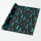 Neon Christmas Tree Geschenkpapier (Ungerollt)