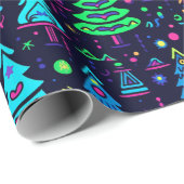 Neon Christmas Tree-Muster Geschenkpapier (Rolleneckpunkt)