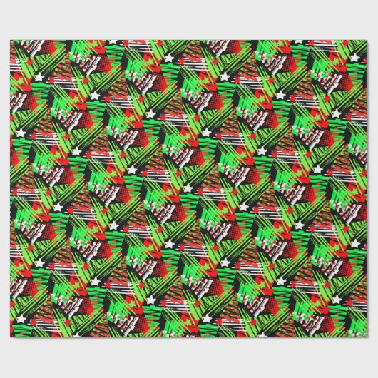 Neon Christmas Tree Musterpapier Geschenkpapier (Flach)