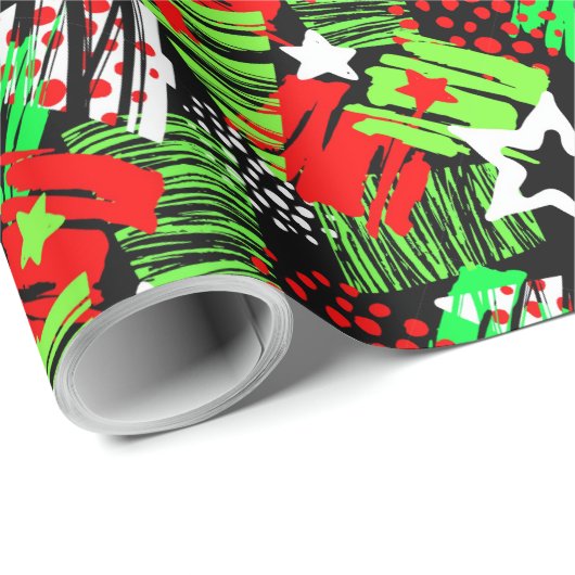 Neon Christmas Tree Musterpapier Geschenkpapier (Rolleneckpunkt)