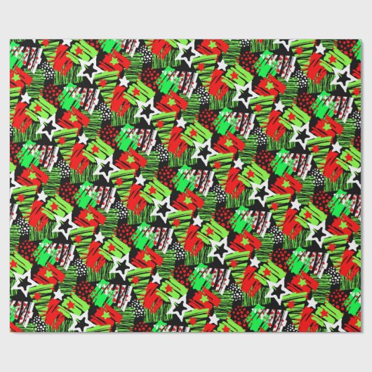 Neon Christmas Tree Musterpapier Geschenkpapier (Flach)