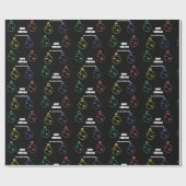 Neon Christmas Wrapping Paper Geschenkpapier (Flach)