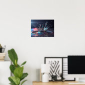 Neon Chrome Crown Splash Poster (Heimbüro)