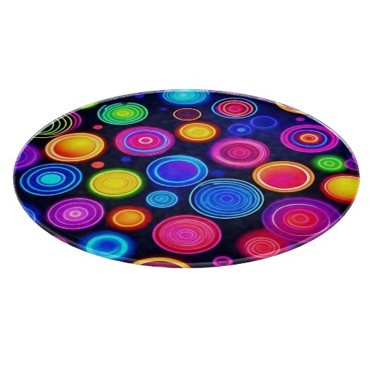 Neon Circle Burst Schneidebrett (Ecke)