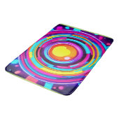 Neon Circle Vortex Muster Badematte (Schrägansicht)