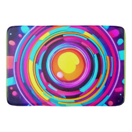 Neon Circle Vortex Muster Badematte