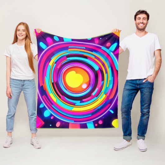 Neon Circle Vortex Muster Fleecedecke (Beispiel)