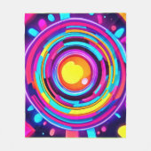 Neon Circle Vortex Muster Fleecedecke (Vorderseite)