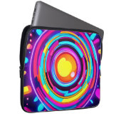 Neon Circle Vortex Muster Laptopschutzhülle (Vorne Rechts)