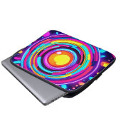 Neon Circle Vortex Muster Laptopschutzhülle (Vorne Knopf)