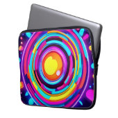 Neon Circle Vortex Muster Laptopschutzhülle (Vorderseite Links)