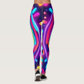 Neon Circle Vortex Muster Leggings (Rückseite)