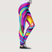 Neon Circle Vortex Muster Leggings (Rechts)