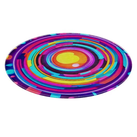 Neon Circle Vortex Muster Schneidebrett (Ecke)
