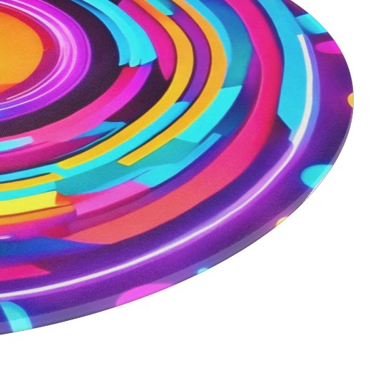 Neon Circle Vortex Muster Schneidebrett (Ecke)