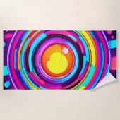 Neon Circle Vortex Muster Strandtuch (Vorderseite)
