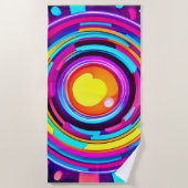Neon Circle Vortex Muster Strandtuch (Vorderseite)