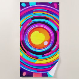 Neon Circle Vortex Muster Strandtuch