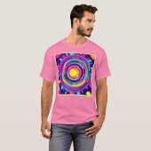Neon Circle Vortex Muster T-Shirt (Vorne ganz)