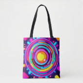 Neon Circle Vortex Muster Tasche (Vorderseite)