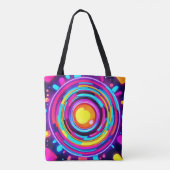 Neon Circle Vortex Muster Tasche (Rückseite)