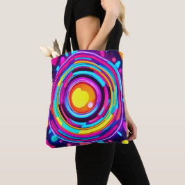 Neon Circle Vortex Muster Tasche