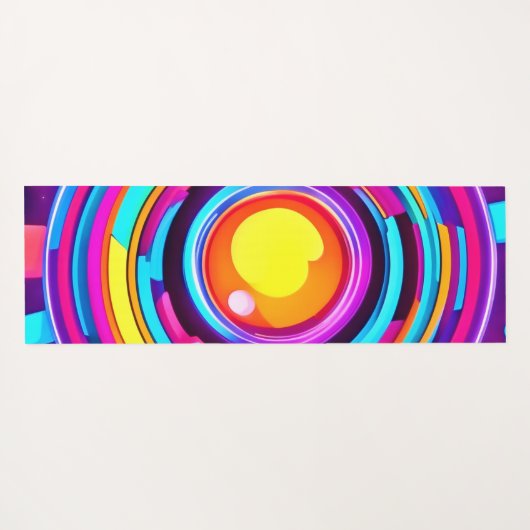 Neon Circle Vortex Muster Yogamatte (Rückseite (Horizontal))