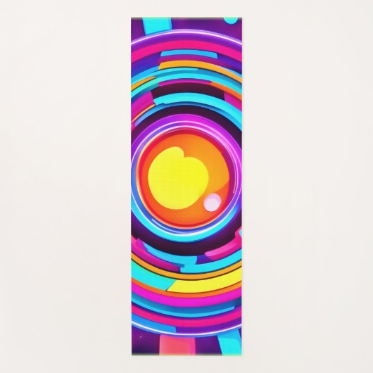 Neon Circle Vortex Muster Yogamatte (Vorderseite)