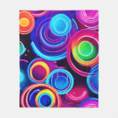 Neon Circles Abstrakt Art Fleecedecke (Vorderseite)