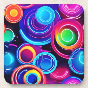 Neon Circles Abstrakt Art Getränkeuntersetzer