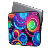 Neon Circles Abstrakt Art Laptopschutzhülle (Vorderseite Links)