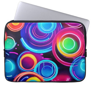 Neon Circles Abstrakt Art Laptopschutzhülle