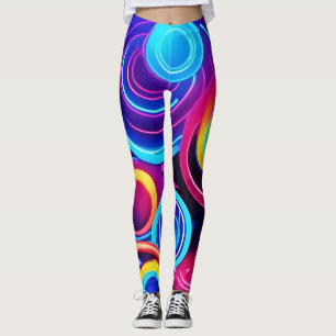 Neon Circles Abstrakt Art Leggings