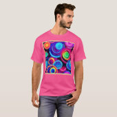 Neon Circles Abstrakt Art T-Shirt (Vorne ganz)