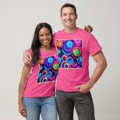 Neon Circles Abstrakt Art T-Shirt (Unisex)