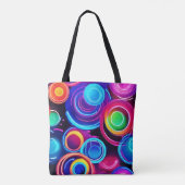 Neon Circles Abstrakt Art Tasche (Rückseite)