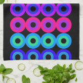 Neon Circles Geschirrtuch (Gefaltet)