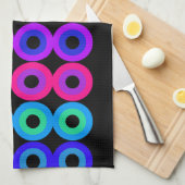 Neon Circles Geschirrtuch (Viertel Falte)