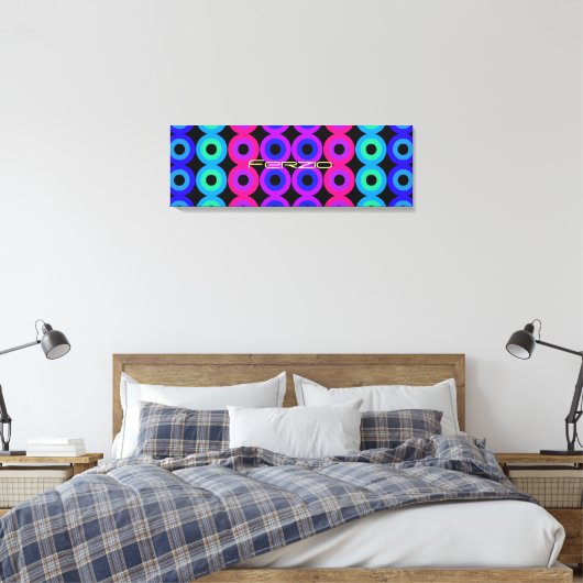 Neon Circles Leinwanddruck (Insitu (Schlafzimmer))