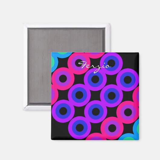 Neon Circles Magnet (Vorderseite/Rückseite)