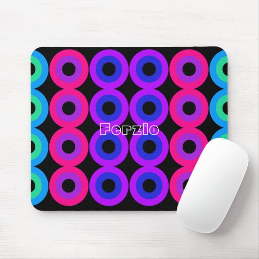 Neon Circles Mousepad (Mit Mouse)