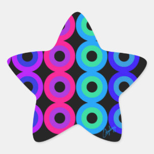 Neon Circles Stern-Aufkleber