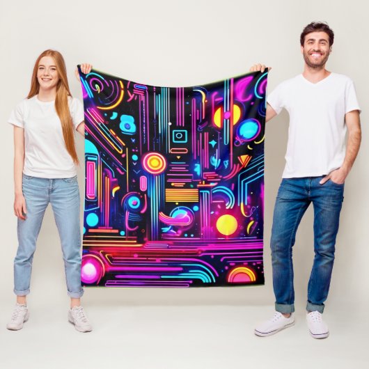 Neon Circuitys Dreams Fleecedecke (Beispiel)