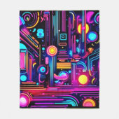 Neon Circuitys Dreams Fleecedecke (Vorderseite)